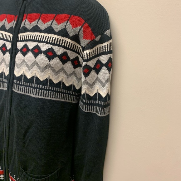 Chaps Ralph Lauren Zip Front Fair Isle Sweater Ski - Picture 4 of 6